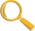 Magnifying glass icon representing Bluezoo-Transparent Processes