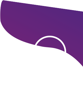 Featuring two white circles, one of which is partially on a purple element